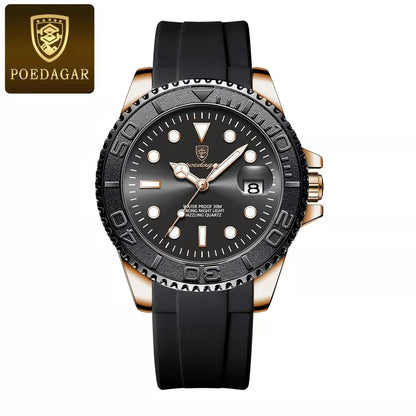 POEDAGAR Luxury Men Watch Business Quartz Man Clock Sports Waterproof Luminous Date Stainless Steel Men's Watches Male Reloj+box RELUX.STORE