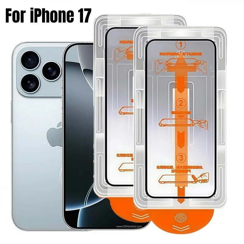 1/2/3 Pack Dust Free Screen Protector For iPhone 17 16 Pro Max 17 Air 16 Plus Oleophobic HD Clear Tempered Glass Easy to install RELUX.STORE