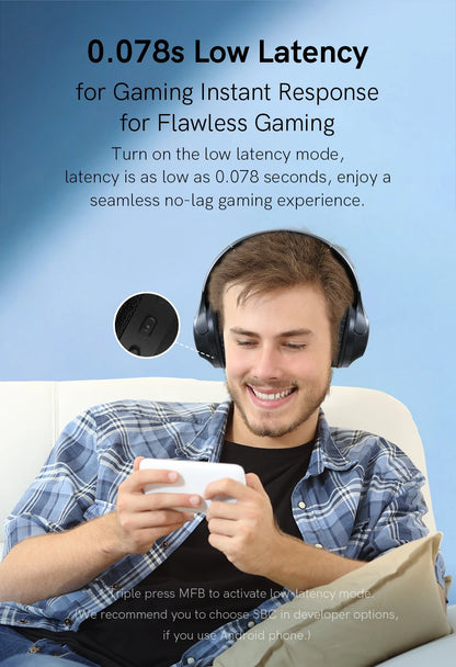 QCY H2 H2 Pro Wireless Headphones Bluetooth 5.3 BASS Mode Hifi Stereo Headset Over the Ear Gaming Earphones Dual Device Connect