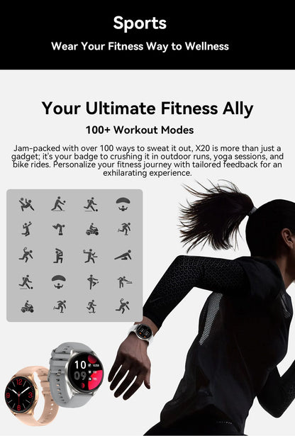Blackview 2024 New Smartwatch X20 Watch AMOLED Display Hi-Fi Bluetooth Phone Calls Health and Fitness Tracking  for ISO Android