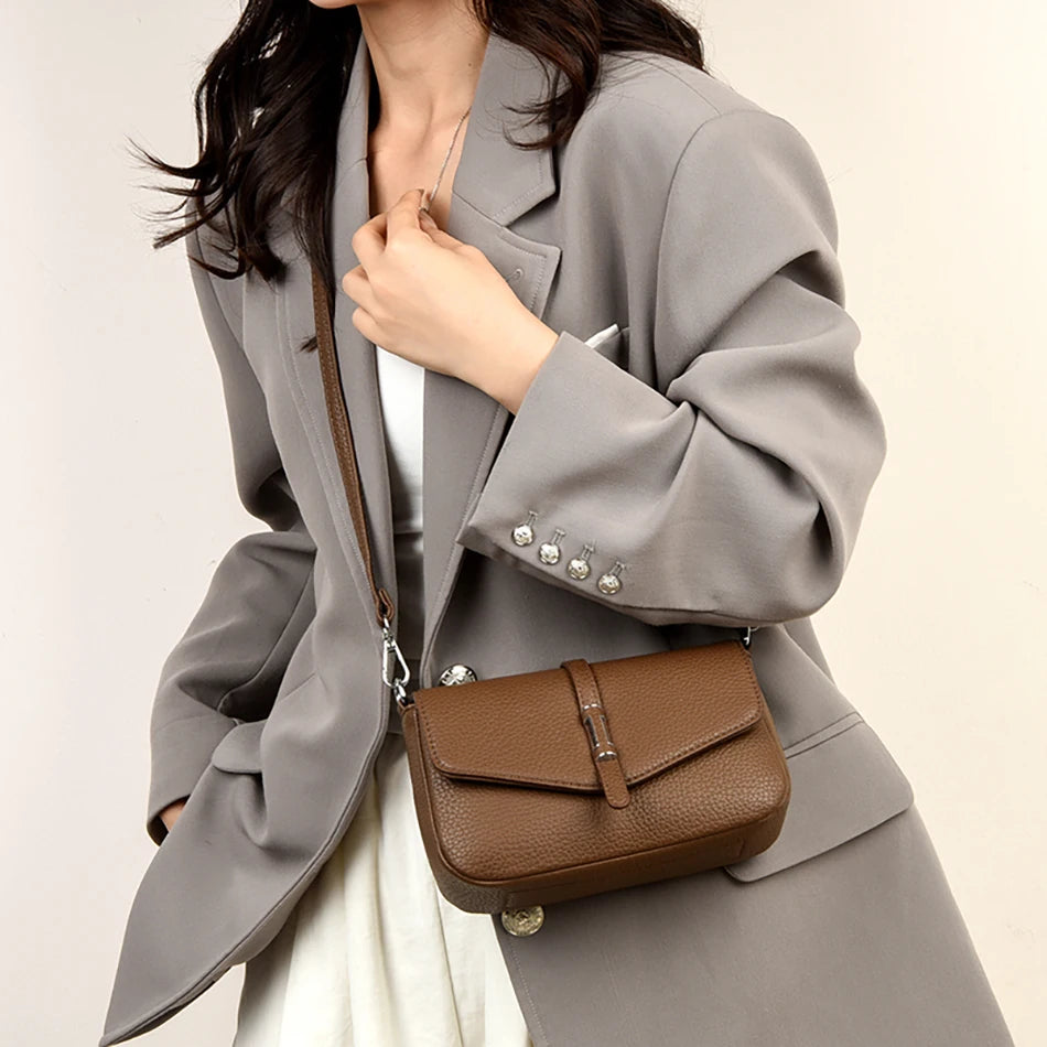 Fashion Luxury Leather Mini Backpack for Women, Small Retro Phone Crossbody Bag, Elegant Shoulder Purse, Trendy Designer Handbag RELUX.STORE
