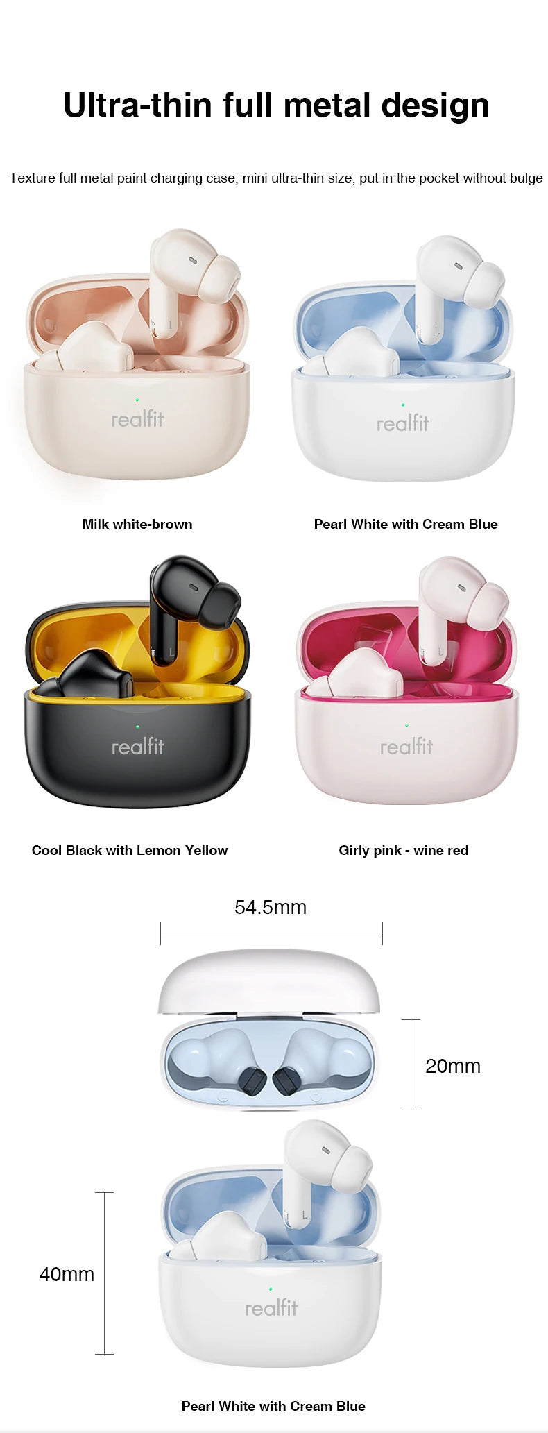 Realfit F3 ANC Active Noice Cancellation Bluetooth Earphones ENC Call HIFI Stereo Superb Bass Wireless Earbuds Sport Gaming RELUX.STORE