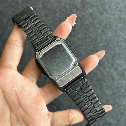 Computer Style Stainless Steel Strap Watch Men's Calculator Watch Multifunctional Led Watch Plastic Case Men's Watch Top Luxury