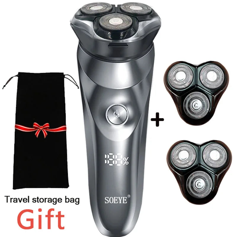 Electric Shaver for Men'S Electric Shaver Smart Razor for Beard Timmer IPX7 Waterproof Wet and Dry Shaving Machine Men Shaver