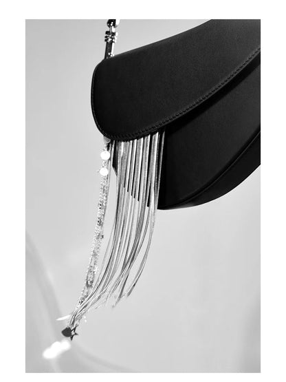 BAFELLI 2025 NEW LUXURY WOMAN BAGS LEATHER STYLISH INDIVIDUALITY FASHION TASSELS PURSE SHOULDER CROSSBODY HANDBAGS FEMALE SADDLE RELUX.STORE