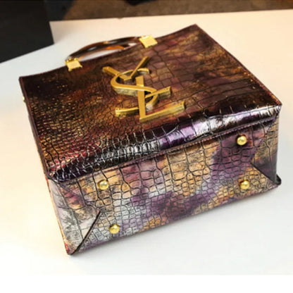 2025 New Arrival All-match Crocodile Pattern Atmospheric Middle-aged Women's Bag Large Capacity Portable Tote Bag Handbags RELUX.STORE