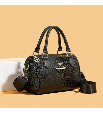 Small Handbag Women's Fashion Shoulder Crossbody Bag Solid Color Black