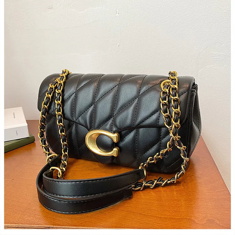 Luxury Fashion Women's Chain Handbag PU Leather Girls Shoulder Messenger Bag Brand lightweight Commuting Bag Tassel Square Bag RELUX.STORE