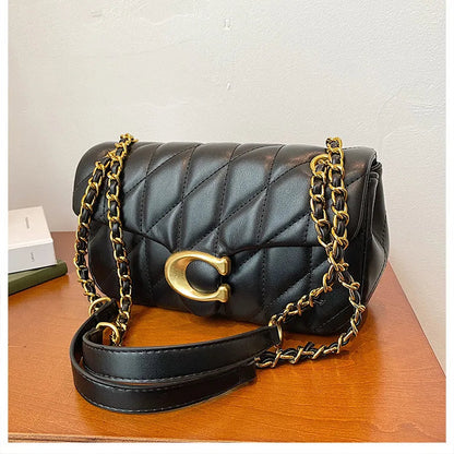 Luxury Fashion Women's Chain Handbag PU Leather Girls Shoulder Messenger Bag Brand lightweight Commuting Bag Tassel Square Bag RELUX.STORE