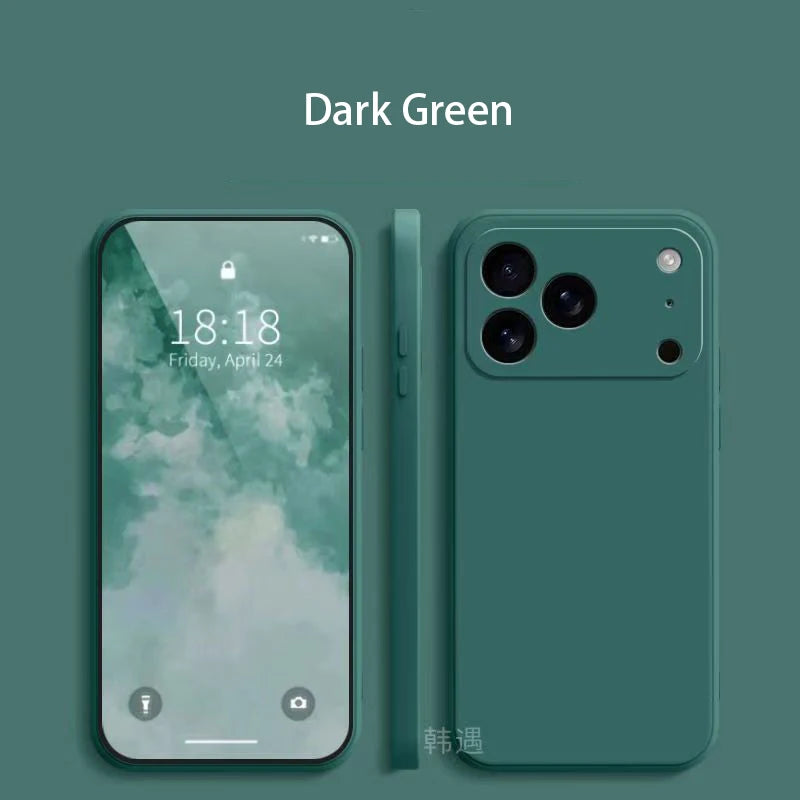 Square Liquid Silicone Phone Case for Apple iPhone 17 Pro Max 17 Air Soft Cover Case RELUX.STORE