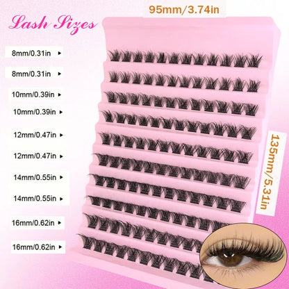 DIY Eyelash Extension Kit Individual Lashes Cluster Mix Lash Clusters with Lash Bond and Seal and Lash Accessories RELUX.STORE