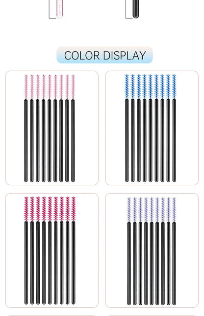 NEW 50Pcs Makeup Eyelash Brushes Disposable Crystal Eyebrow brush Diamond Handle Mascara Wand Applicator Lashes Extension Tools RELUX.STORE