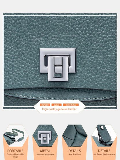 Zency Women's Genuine Leather Top-Handle Bag Simple Fashion Envelope Luxury Brand Shoulder Handbag Small Crossbody for Female RELUX.STORE