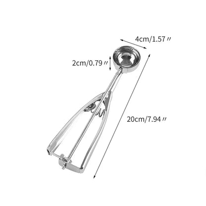 1PC Stainless Steel Ice Cream Scoop Cookie Dough Spoon Fruit Potato Digging Ball Spring Handle Ice Tray Mold Kitchen Accessories