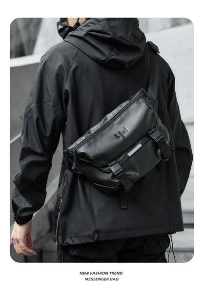 Ins Korean Style Men Waterproof Magnetic Buckle Crossbody Messenger Bag Daily Outdoor Travel Cycling iPad Camera Shoulder Bag