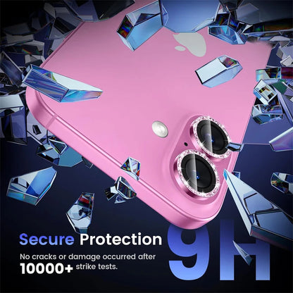 2-3Pcs Pink Glitter Bling Metal Tempered Glass Camera Lens Protector For IPhone 17 16 15 14 13 Pro Max Plus Full Cover Accessory RELUX.STORE