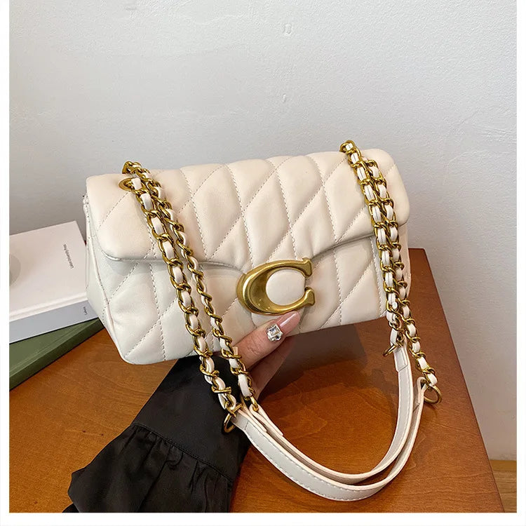Luxury Fashion Women's Chain Handbag PU Leather Girls Shoulder Messenger Bag Brand lightweight Commuting Bag Tassel Square Bag RELUX.STORE
