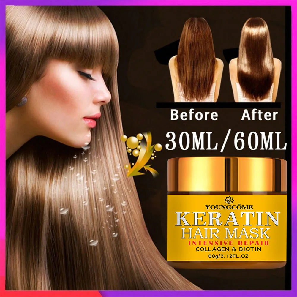 Hair Repairs Hair Mask Biotin Collagen Keratin Treatment Hairs Conditioner Hair Essential Oil Nourishing for Dry Damaged RELUX.STORE