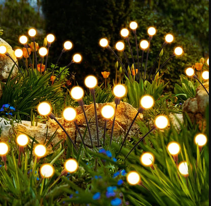 10 LED Solar Garden Lights Powered Firefly Lights Outdoor Waterproof Vibrant Garden Lights for Patio Pathway Decoration,Warm RELUX.STORE