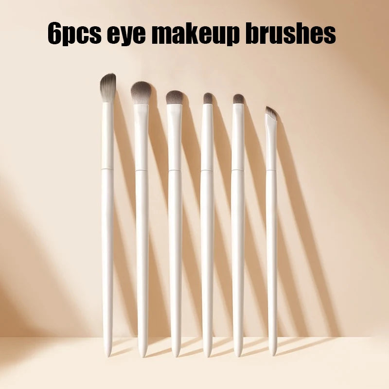 5/6/8/10pcs Natural Eye Makeup Brushes Set Detail Eyeshadow Brush Makeup Brush White Ultra Soft Eyeshadow Eyeliner Makeup Tool RELUX.STORE