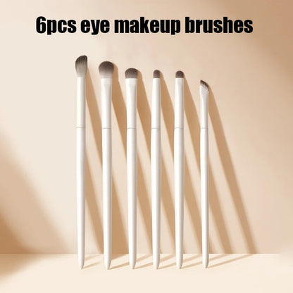 5/6/8/10pcs Natural Eye Makeup Brushes Set Detail Eyeshadow Brush Makeup Brush White Ultra Soft Eyeshadow Eyeliner Makeup Tool RELUX.STORE