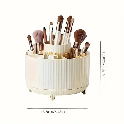 360° Rotating 5 Slot Makeup Brushes Holder Organizer Multi-Functional Desk Storage Cosmetics Storage for Vanity Desktop Bathroom RELUX.STORE