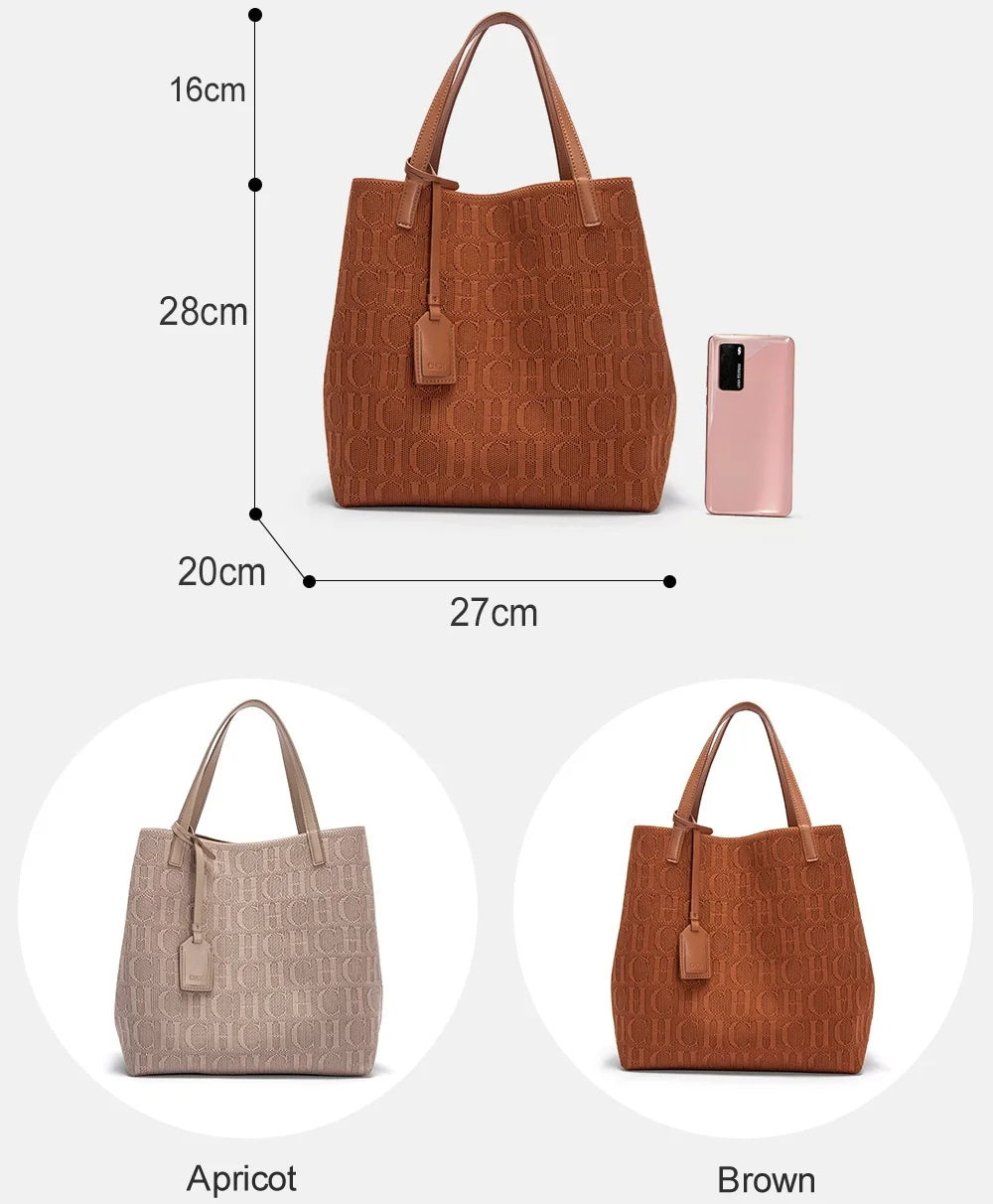 CH Ladies Shoulder Bag Fashion Classic New Pure Color Outer Pocket Ladies Handbag High Quality Craft Large Capacity Handbag RELUX.STORE