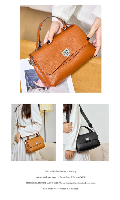 Zency Women's Genuine Leather Top-Handle Bag Simple Fashion Envelope Luxury Brand Shoulder Handbag Small Crossbody for Female RELUX.STORE