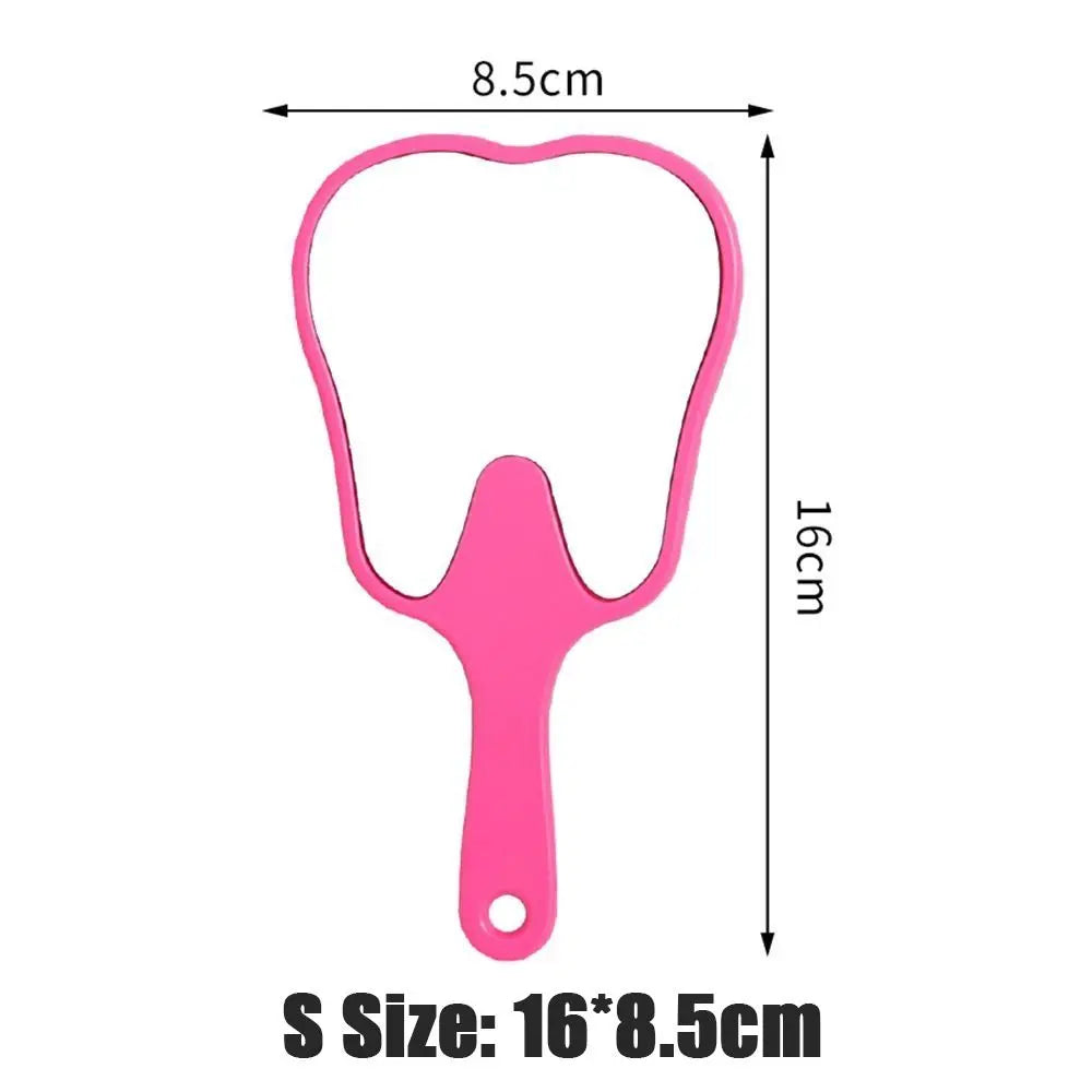 1PC Tooth Shaped Handheld Mirror Cute Makeup Mirror Durable High Definition Dental Mirrors Gifts RELUX.STORE
