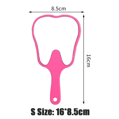 1PC Tooth Shaped Handheld Mirror Cute Makeup Mirror Durable High Definition Dental Mirrors Gifts RELUX.STORE