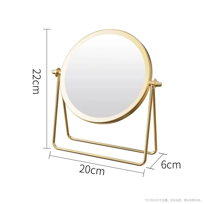 360 Degrees Rotate Iron Desktop Mirror Texture Ladies Makeup Mirror Creative Iron Mirror Strong Sense Of Style RELUX.STORE