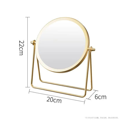 360 Degrees Rotate Iron Desktop Mirror Texture Ladies Makeup Mirror Creative Iron Mirror Strong Sense Of Style RELUX.STORE