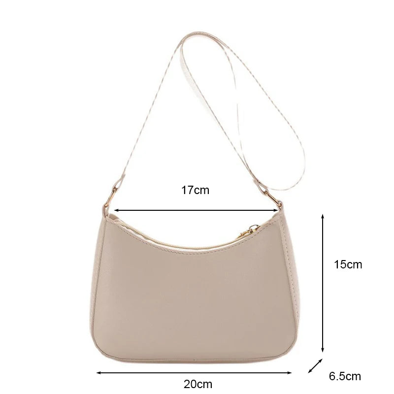 Retro Solid Color PU Leather Shoulder Underarm Bag Women's Fashion Handbags Hobos Purses and Handbag Ladies Crossbody Bags