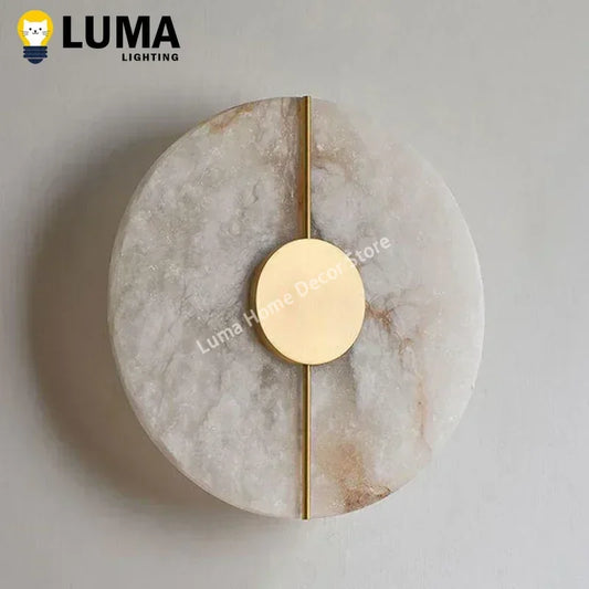 LUMA Modern Luxury Creative Marble Wall Light - Alabaster Marble Wall Sconce for Bedroom Bedside Living Room Aisle Indoor Decor
