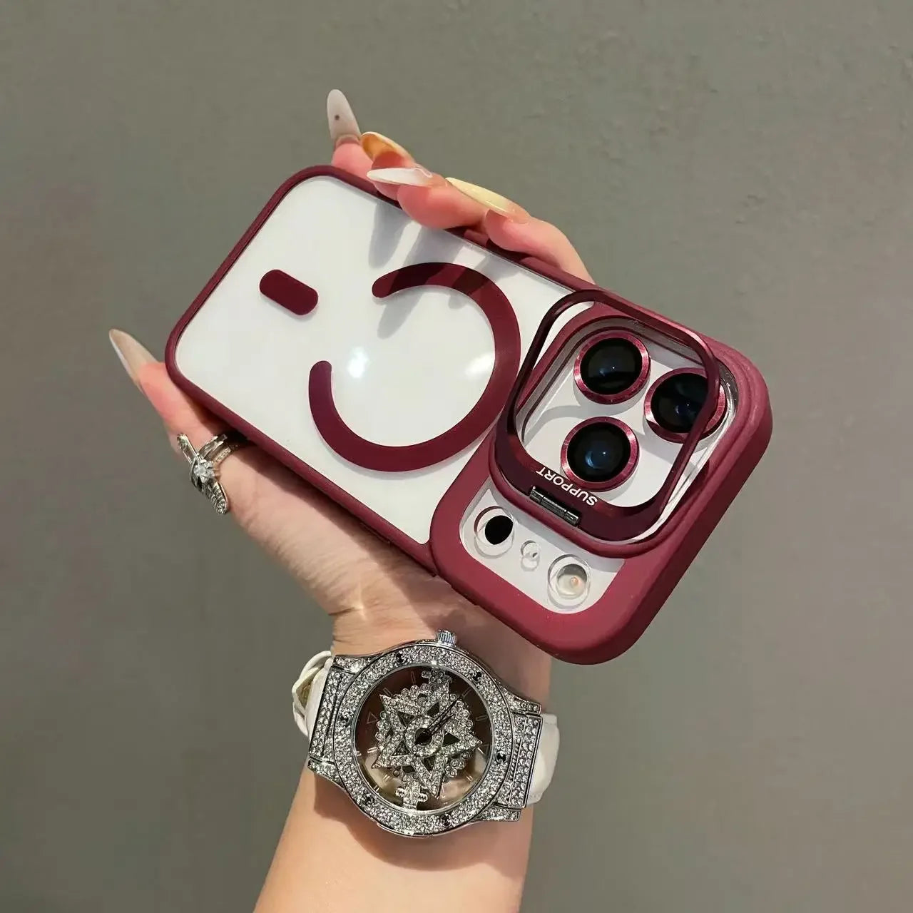 Original Luxury transparent magnetic Magsafe case For iPhone17/Promax/17Air/Pro lens holder Protect clear shockproof cover RELUX.STORE