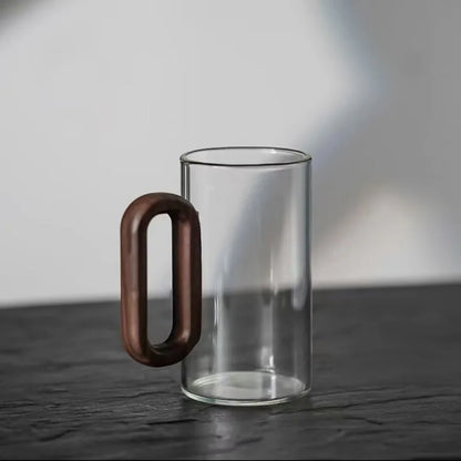 Glass wood single-layer cup high borosilicate Pyrex tea cup large capacity drinking water coffee cup