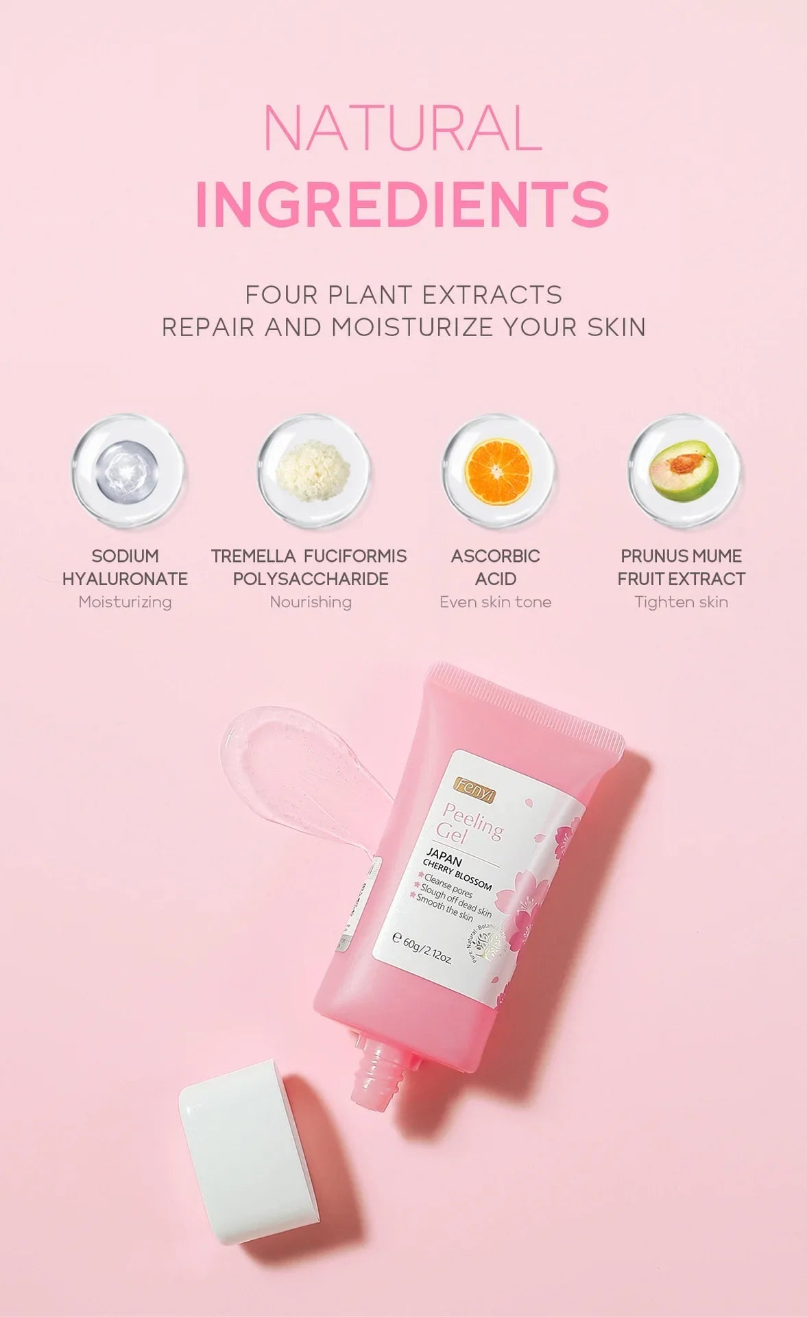 Sakura Face Deep Cleaning Exfoliating Gel Skin Care Whitening Moisturizer Repair Facial Scrub Skin Care 60g RELUX.STORE