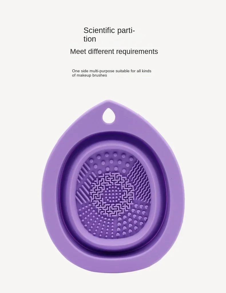 Silicone Makeup Brush Cleaner Folding Powder Puff Cleaning Bowl Eyeshadow Brushes Washing Soft Mat Beauty Tools Scrubber Box RELUX.STORE