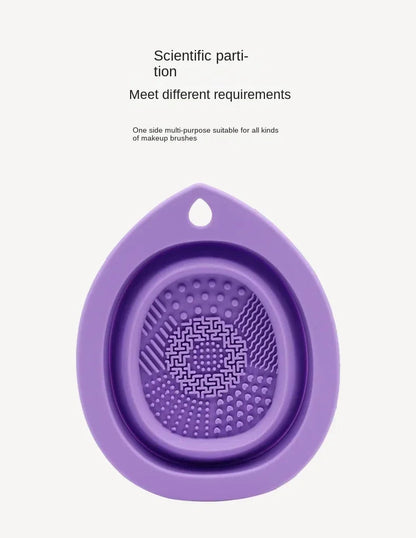 Silicone Makeup Brush Cleaner Folding Powder Puff Cleaning Bowl Eyeshadow Brushes Washing Soft Mat Beauty Tools Scrubber Box RELUX.STORE