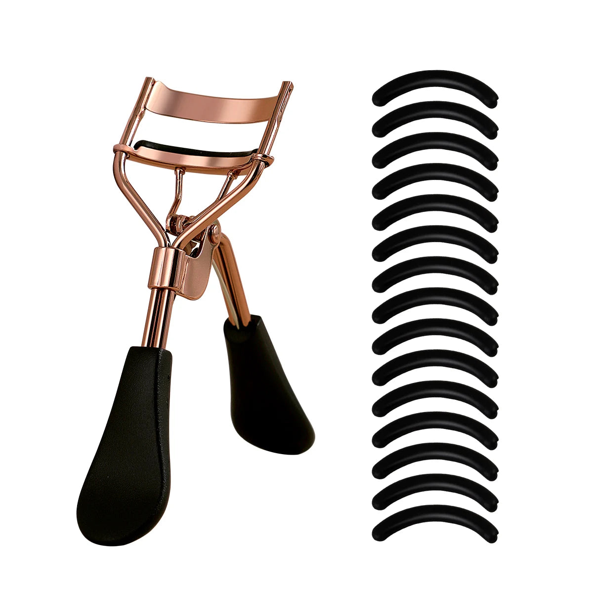 Portable Eyelash Curler with 15 Silicone Pads and Stainless Steel Eyelash Curler, Used for Eyelash Extension and Curling Tools RELUX.STORE