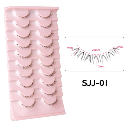 10Pairs Bottom Eyelashes Manga Lower Lashes Clear Band Wispy Small Flame Under Eye Lashes Korean Makeup Cosplay Tools RELUX.STORE