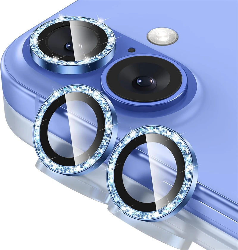 2-3Pcs Pink Glitter Bling Metal Tempered Glass Camera Lens Protector For IPhone 17 16 15 14 13 Pro Max Plus Full Cover Accessory RELUX.STORE