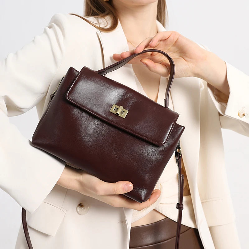 Women Cowhide Genuine Leather Tote Bag Lady Designer Luxury Soft Leather Handbag Fashion Crossbody Bags Female Shoulder Handbag RELUX.STORE
