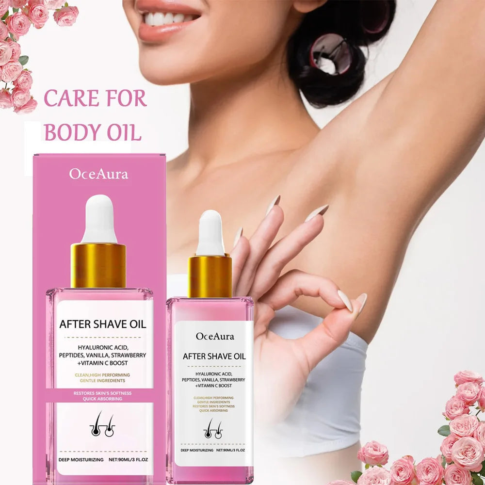 Strawberry Vanilla After Shave Oil Women For Smooth Skin Soft Serve After Shave Oil Shave Oil Prevent Ingrown Hairs & Dryness RELUX.STORE