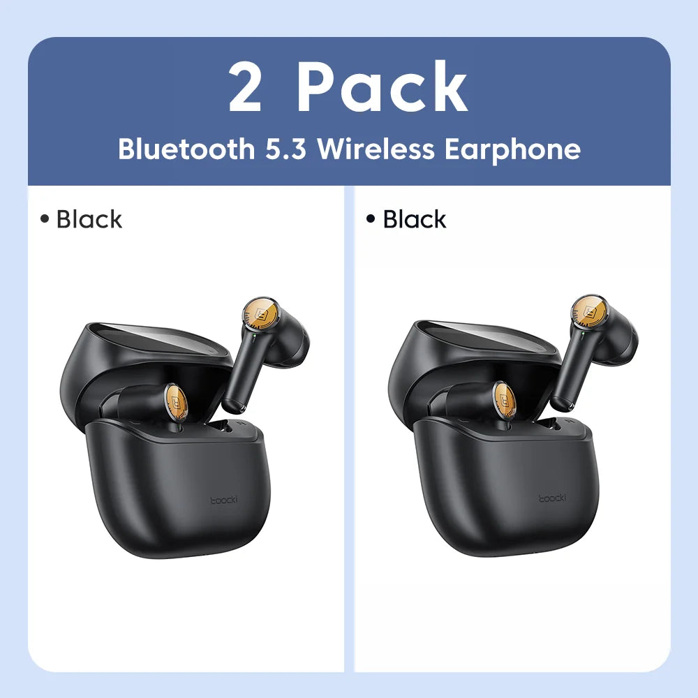 Toocki ENC Bluetooth 5.3 Headphones TWS HiFi Sound Stereo Earphones with Mic Wireless Waterproof In-Ear Headset for Mobile Phone RELUX.STORE