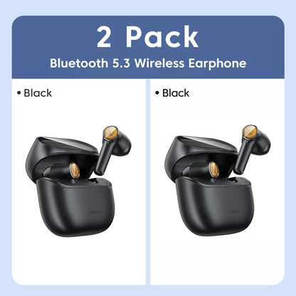 Toocki ENC Bluetooth 5.3 Headphones TWS HiFi Sound Stereo Earphones with Mic Wireless Waterproof In-Ear Headset for Mobile Phone RELUX.STORE