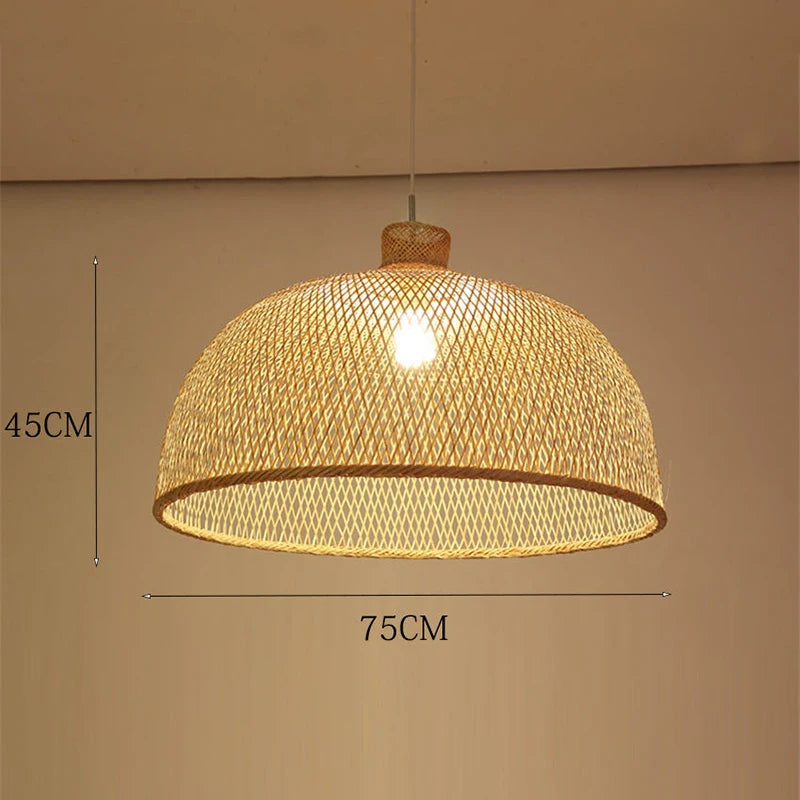 New Chinese Bird's Nest Lampshade Chandelier Hotel Restaurant Staircase Japanese Tatami Rattan LED Bamboo Furniture Decoration RELUX.STORE