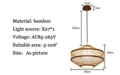 New Chinese Style Bamboo Chandelier Restaurant Lamps Creative Features Restaurant Bar Hot Pot Restaurant Tea House Pentent Lamp