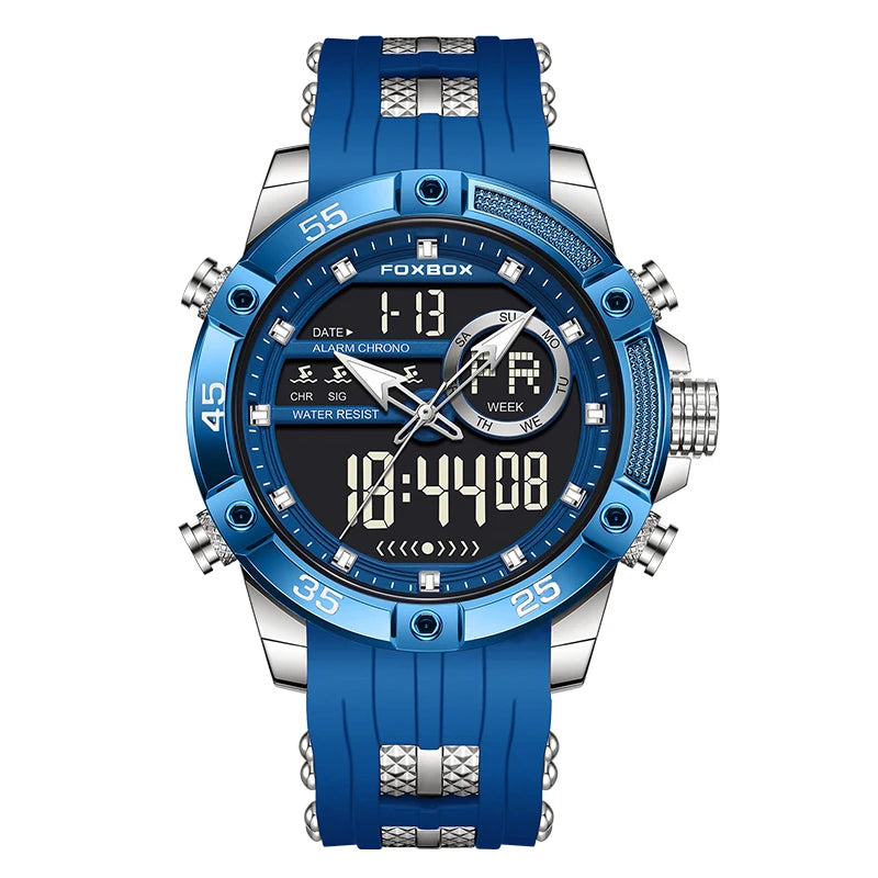 New Original FOXOBOX Brand Luxury Men Watch Military Analog Digital Watches For Men Fashion Sport Waterproof Quartz Chronograph