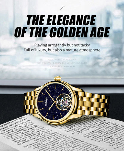 AESOP Mens Luxury Real Flying Tourbillon Mechanical Sapphire Waterproof Watch Skeleton Watches for Men Wristwatches Male 2025 A
